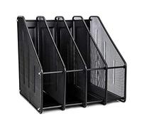 Archivos de escritorio de metal, Black Metal Mesh Desktop File Organizer Rack 3 Grid Or 4 Grid(Four Grid)