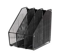 Archivos de escritorio de metal, Black Metal Mesh Desktop File Organizer Rack 3 Grid Or 4 Grid(Three Grid)