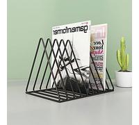 Archivos de escritorio de metal, Metal Desk File Organizer Bookend Magazine Rack Multicolor(D)