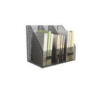 Archivos de escritorio de metal, Metal Document Holder With 3 Vertical Compartments Multicolor For Office Home School(Black)
