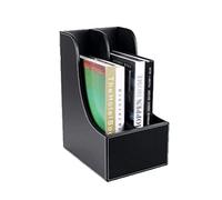 Archivos de escritorio de metal, PU Leather File Holder Desk Organizer Multicolor Multiple Sizes(Black,B)