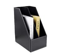Archivos de escritorio de metal, PU Leather File Holder Desk Organizer Multicolor Multiple Sizes(Black,A)