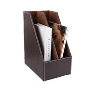 Archivos de escritorio de metal, PU Leather File Holder Desk Organizer Multicolor Multiple Sizes(Brown,A)