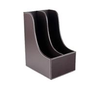 Archivos de escritorio de metal, PU Leather File Holder Desk Organizer Multicolor Multiple Sizes(Brown,B)