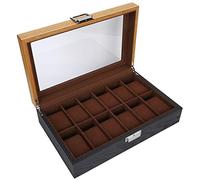 Archuu Organizador de Relojes Estuche para Relojes con 12 Ranuras, exhibición de 2 Colores Estuche para colección de Almacenamiento Organizador clásico clásico de 31,5 x 19,8 x 8 cm, para Hombres