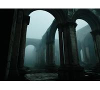 Archways of Silence - Blank Notebook: A Moody Minimalist Journal with Foggy Gothic Architecture - 8.25 x 6 in, 200 Blank Pages
