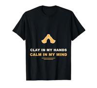 Arcilla en mis Manos Calma mi Mente Artista de cerámica Camiseta gráfica económica, Hombre, Negro, XL