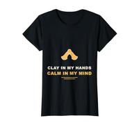 Arcilla en mis Manos Calma mi Mente Artista de cerámica Camiseta gráfica económica, Mujer, Negro, XL