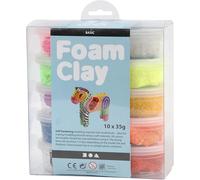 Arcilla para modelar con cuentas Foam Clay - Paquete de 10 - 10 x 35 g - Colores surtidos
