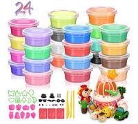 Arcilla Polimerica Secado al Aire- 24Colores Plastilina Arcilla Para Modelar Niños,Arcilla Polimerica Pasta de Secado Al Aire 3 Herramientas 36 Accesorios,Regalo Para Niños y Niñas 3 a 12 Años