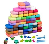 Arcilla Polimérica Secado al Aire 64 Colores Pasta Moldeable Suave No Tóxica Manualidades Niños Regalo Creativo, Adecuado para Bricolaje Manual
