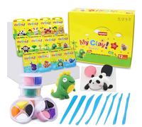 Arcilla Secado al Aire, 12 cajas Arcilla Polimérica Secado al Aire con 4 Herramientas, air dry clay, Plastilina Regalo para NiñOs y NiñAs de 3 a 12 AñOs