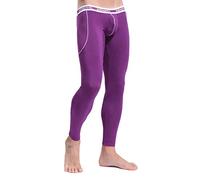 ARCITON Calzoncillos Térmicos Largos para Hombre Invierno Pantalones Largos Base Layer Leggins Hombre L(Cintura: 81cm-88cm) 3004cku Morado