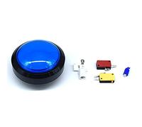 Arcity 100mm Arcade Botón LED Domo Iluminado Azul con Microwitch para Jamma MAME Pop'n Music Game Machine Gabinete 5 Colores Borde Negro Durable Nuevo