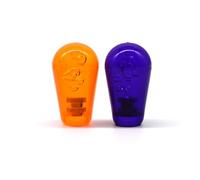 Arcity 2 pomos ovalados para arcade con parte superior de murciélago, parte superior de bola, transparente, estilo americano, para Zippy Sanwa Seimitsu, Arcade1up, gabinete de consola (naranja y