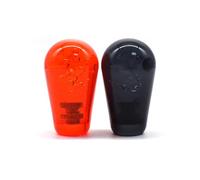Arcity 2 pomos ovalados para arcade con parte superior de murciélago, parte superior de bola, transparente, estilo americano, para Zippy Sanwa Seimitsu, Arcade1up, gabinete de consola (rojo completo y