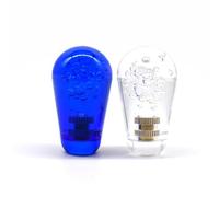 Arcity 2 pomos ovalados para arcade con parte superior de murciélago, parte superior de bola, transparente, estilo americano, para Zippy Sanwa Seimitsu, Arcade1up, gabinete de consola (azul y blanco)