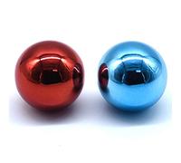 Arcity Juego de 2 piezas de palanca de mando de arcade con mango cromado y cabezal redondo para control de palanca de mando de combate de arcade juego de piezas de bricolaje, kit de repuesto M6, rojo y azul duradero