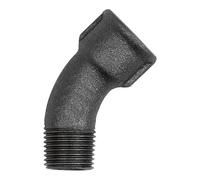 Arco 40, 45°, Rp 1 1/2 i, R 1 1/2 a, fundición maleable negra, temperatura de funcionamiento -20 °C hasta 300 °C, ISO 7-1.
