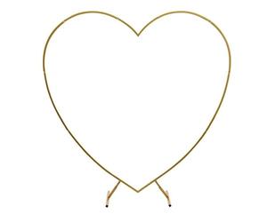 Arco Boda Kit de arco corazón metal dorado y blanco, soporte for bodas, marco columna amor for, novias, día San Valentín(Gold)