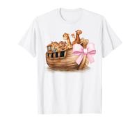 Arco Coqueta Arca De Noé Animales Cristianos Chica Mamá Rosa Camiseta