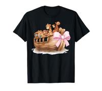 Arco Coqueta Arca De Noé Animales Cristianos Chica Mamá Rosa Camiseta