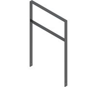 Arco de apoyo para bicicletas Schake, galvanizado al horno, hierro micáceo, modelo recto con larguero transversal