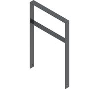 Arco de apoyo para bicicletas Schake, galvanizado al horno, hierro micáceo, modelo recto con larguero transversal