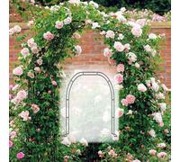Arco de árbol de jardín resistente a la intemperie, marco de acero, arco de metal para plantas trepadoras, enrejado de pérgola independiente, 3,5 m de ancho, color negro, ideal para decoración de