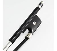 Arco de bajo de fibra de carbono negro de tamaño 1/2, modelo francés, crin de Monglia negra para un sonido salvaje y potente