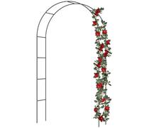 Arco de Boda Arco de metal 240 cm for bodas, jardín, enrejado, soporte for plantas trepadoras, marco resistente for bricolaje, decoración for, cumpleaños y fiestas para Bodas(Black)