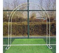 Arco de boda blanco de 300 cm, enrejado de rosas de metal y arco de flores para decoración de jardín, perfecto para bodas y eventos, accesorio resistente para cobertizos de jardín, elegante exhibición