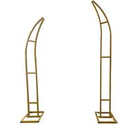 Arco de Boda Curvo para Ceremonia - Elegante Soporte de Fondo con Forma de Cuerno, Marco de Flores y Globos con Base, 3 Colores (Negro), 1,8 m y 2,1 m decoración de Fiestas e