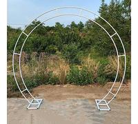 Arco de Boda de Metal de Servicio Pesado Anti-Rust, Moon Gate Gold/Black/White, Circle Garden Arbor Archway para decoración de Fiestas Nupciales, Decoraciones de Jardines
