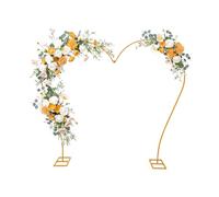Arco de boda dorado en forma de corazón, arco de globo, arco de boda, fondo de metal, decoración para bodas, fiestas de cumpleaños, graduación