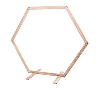 Arco de boda, marco hexagonal, 2,33 m, arco de boda, soporte de madera, para bodas, fiestas de cumpleaños, eventos comerciales, etc