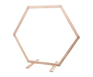 Arco de boda, marco hexagonal, 2,33 m, arco de boda, soporte de madera, para bodas, fiestas de cumpleaños, eventos comerciales, etc