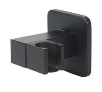 Arco de conexión de pared con soporte de ducha, soporte de ducha de mano con codo de conexión de pared de 1/2", conector de manguera cromado con soporte de ducha, soporte universal para ducha, fácil