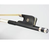 Arco de contrabajo vertical de fibra de carbono estilo francés Full 4/4 Tamaño 72.5 cm VINGOBOW Nivel avanzado Rana de ébano Sin blanquear Pelo de caballo real Pernambuco Rendimiento Tono cálido