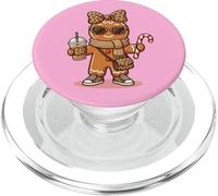 Arco de Coqueta de Leopardo de Jengibre de Navidad con Caramelo de café Helado PopSockets PopGrip para MagSafe