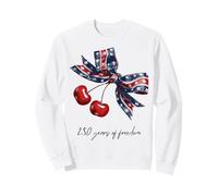 Arco de croqueta con Bandera Americana y Cerezas para Mujeres, Madres e Hija Sudadera