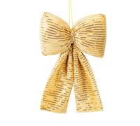 Arco de decoración de Navidad, lazo rojo brillante, para manualidades, corona, entrada, pasillo, año, artículos de fiesta (dorado, C)