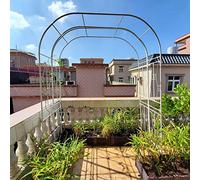 Arco de enrejado de jardín de hierro de 240 cm de alto para plantas trepadoras, resistente a la intemperie, soporte de rosas, fácil de montar, decoración de interiores y exteriores, 1,5 x 2,4 m, color