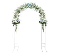 Arco de globo blanco para boda, soporte de fondo, arco de metal para boda, arco de rosas para ceremonia de boda, cumpleaños, decoración de fiesta
