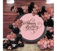 Arco de globos de oro rosa negro, globos, decoraciones, bodas, compromisos, cumpleaños, jubilación, accesorios de fondo de fiesta, 114 piezas.