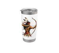 Arco de guerrero nativo americano Cultura tribal indígena Indio Vaso térmico de acero inoxidable de doble pared
