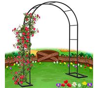 Arco De Jardín 120x220cm 180x220cm 240x220cm Marco Enrejado Metálico, Arco Para Enredaderas Para La Decoración De Fiestas De Bodas Pérgola De Jardín, Arco Para Rosales Con Base ( Color : Negro , Size