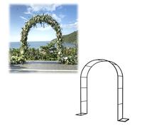 Arco de jardín al aire libre con base para plantas trepadoras y rosas, soporte blanco para flores, 280 x 220 cm