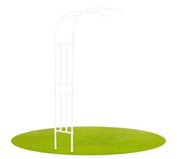 Arco de jardín al aire libre para plantas trepadoras, enrejado de rosas de metal para bodas, resistente a la intemperie, cenador de medio lado, estable, decoración de patio color crema (125 x 267 x 55
