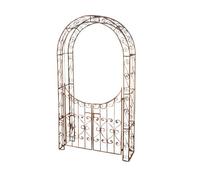 Arco de jardín con puerta sina metal marrón antiguo 41.5x135x245 cm